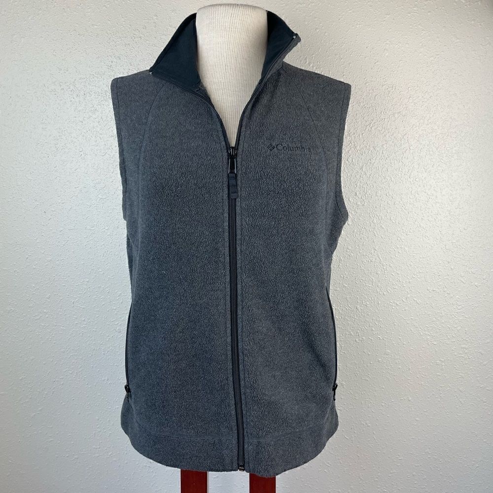 Columbia Gray Sleeveless Fleece Size M EUC